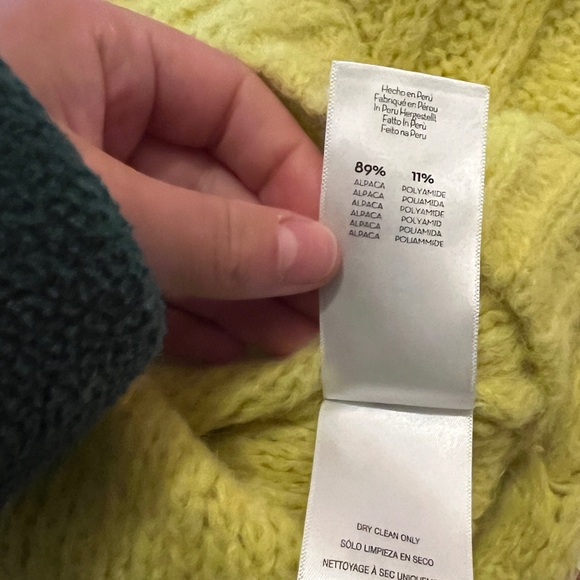 Mother Women Yellow Extended Sleeve Crop Cable Pullover Sweater - Picture 9 of 10